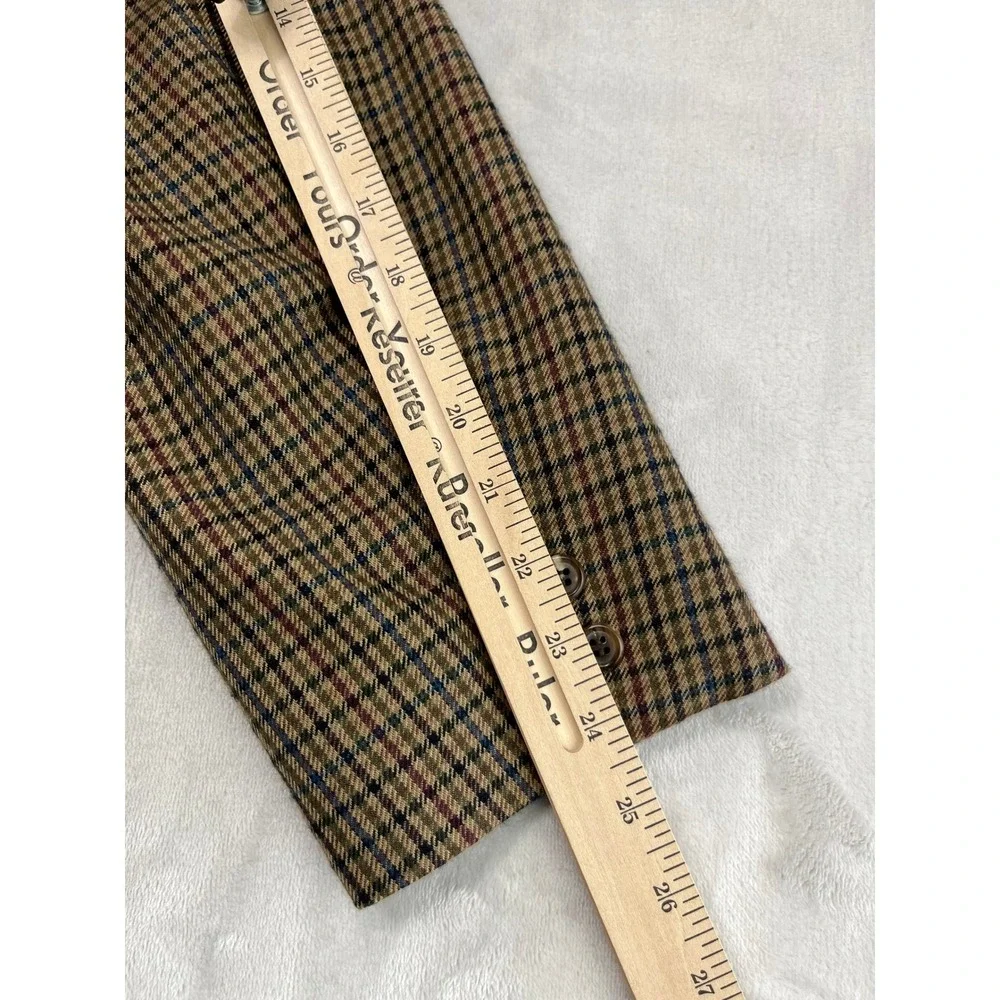 Chester Barrie Blazer Mens 46L Brown Cashmere Glen Plaid Sport Coat England